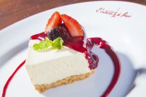 Cheesecake da casa como sobremesa (Foto: Taygoara Martins)